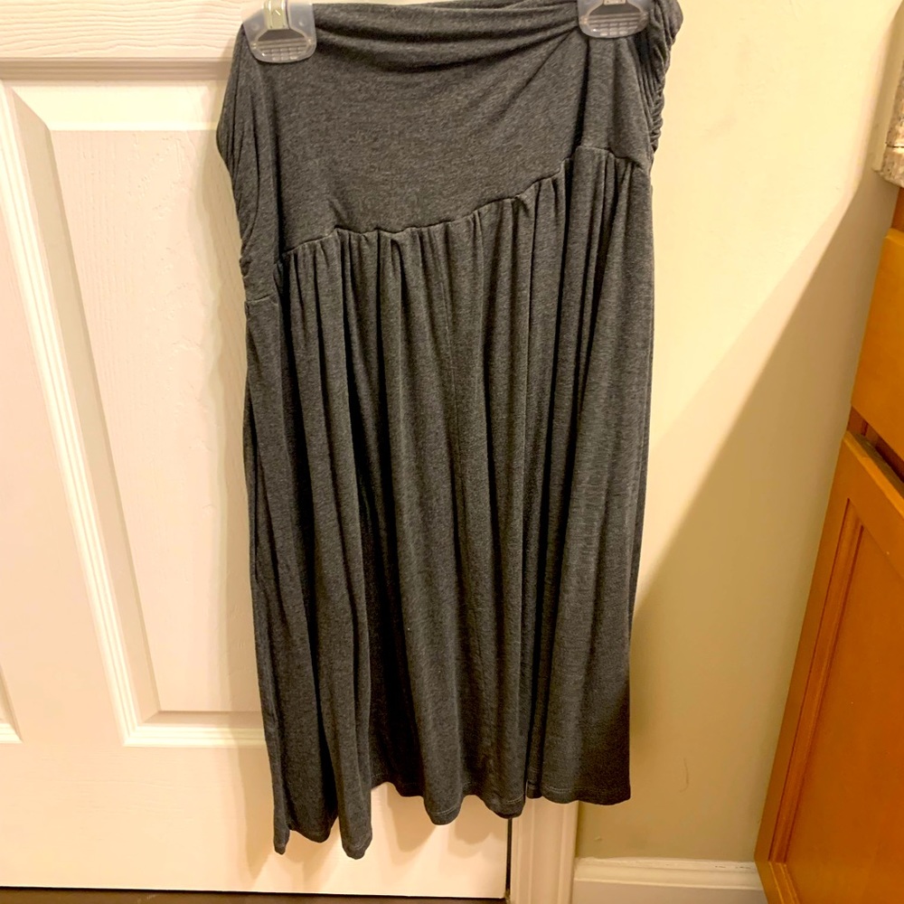 Simlu Gray Flowy Knit Skirt